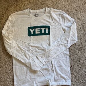 YETI White and Green Long Sleeve Tee